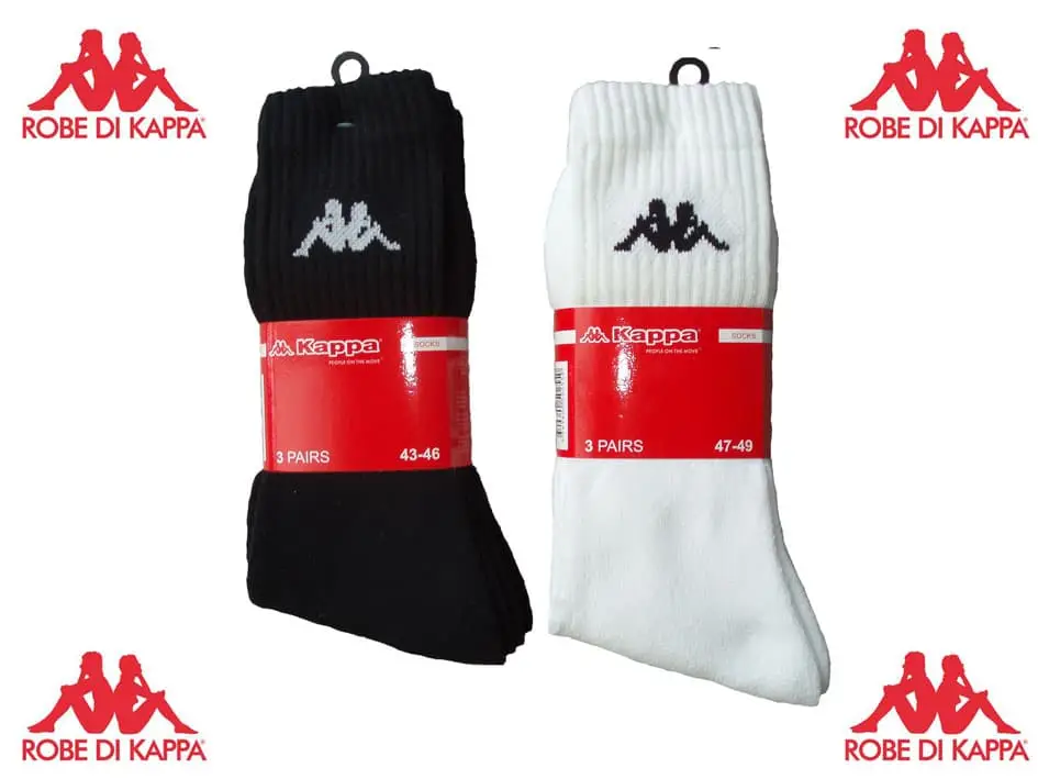 1003 sokken socken socks kappa 3p wit en zwart bundel copy
