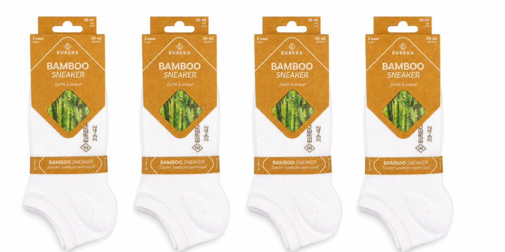 bamboe sneakersokken wit paar